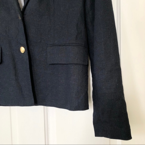 Harvé Benard Navy Linen Blazer - Picture 4 of 8
